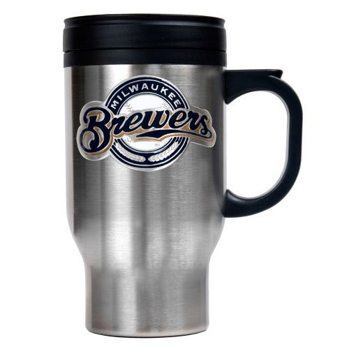 Milwaukee Brewers Stainless Steel Travel Mug  (Primary Logo)