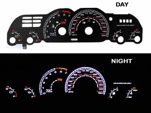 93-96 Chevy Camaro 150mph Black/(white Light) Glow Gauge