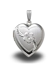 Sterling Silver Heart Locket 3/4 inch x 3/4 inch Sterling Silver