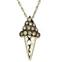 14k Yellow Gold Champagne Diamond and Black Ice Cream Cone Pendant (1/8 cttw, I-J Color, I2-I3 Clarity), 18"