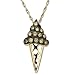14k Yellow Gold Champagne Diamond and Black Rhodium Ice Cream Cone Pendant (1/8 cttw, I-J Color, I2-I3 Clarity), 18