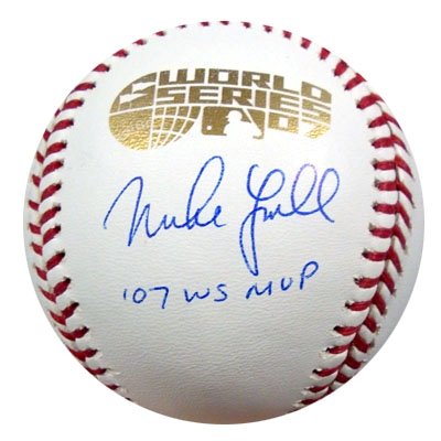 Mike Lowell Autographed/Hand Signed 2007 World Series Baseball Boston Red Sox Logo 07 WS MVP MLB Hol