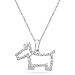 10k White Gold Diamond Scottie Dog Pendant (.05 cttw, I-J Color, I2-I3 Clarity), 18"
