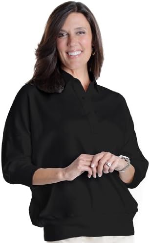 Leon Levin One Size Fits All Ladies Polo Shirt-black-Small