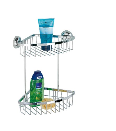 WENKO 18224100 Eckregal Valencia Magic-Loc - Befestigen ohne Bohren, 2 Ablagek&ouml;rbe, Edelst Preisvergleich