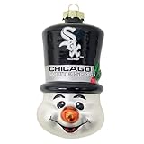 IMAGE OF Chicago White Sox Blown Glass Snowman Top Hat Christmas Tree Ornament