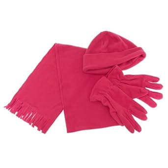 pink scarf and glove set