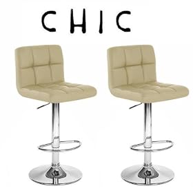 Chic Modern Adjustable Bar Stools - Camel - Set of 2 by Modern Bar Stools
