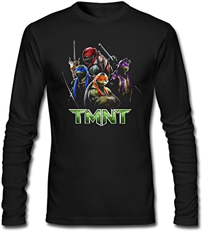 CLHUA Men's Teenage Mutant Ninja Turtles TMNT Group Long Sleeve T-shirt Black M