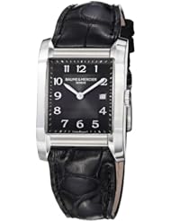 Baume Mercier Womens 10019 Hampton Ladies Black Leather Strap Watch
