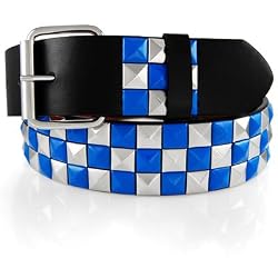 GENUINE LEATHER BLACK STUDDED SNAP ON BELT WITH A DETACHABLE BUCKLE