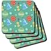 Retro Ornaments and Bells - Set Of 4 Ceramic Tile Coasters