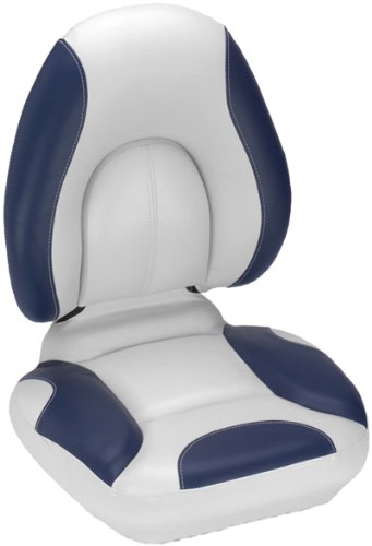 Attwood Centric SAS Fully Upholstered Highback Boat Seat, Bright White/Blue