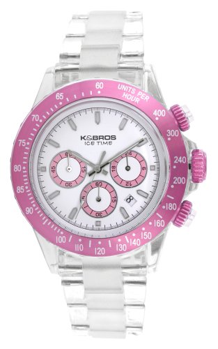 K&BROS Ice-Time Day Chronograph Pink Watch