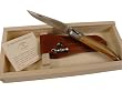 Laguiole Pierre Dubost Pocket knife in gift box leather sheath and sharpener Olive wood handle Guaranteed Authentic