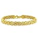 14K Yellow Gold Hammered Double Link Bracelet 8"