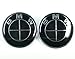 XtremeAmazing 2X82 MM Carbon Fiber Hood Trunk Front/ Rear Emblem Roundle Logo for BMW Full All Black