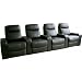 Leather Home Theater Recliner Set of Four in Black