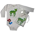 Kiwi Industries Organic Cotton Onesie And Rattle Gift Set, Deer, 3-6 Mos