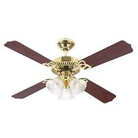 Westinghouse 7812165 Crusader 42 Inch Ceiling Fan, Polished Brass Finish
