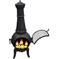 Black / Bronze 125cm Cast Iron/Steel Chimnea Patio Heater/Cooking BBQ Grill Chiminea NEW