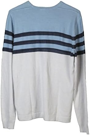 EDUN Men's Long Sleeve Cotton Blend Pullover Sweater Surf Blue Size Large