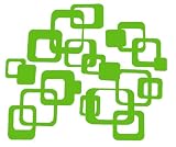Lime Green Funky R/ Squares Wall Vinyl Sticker Decal 20 Pieces 6inch & Smaller
