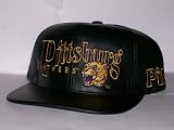 Vintage Pittsburgh Panthers Black Leather Strap Back Hat Cap