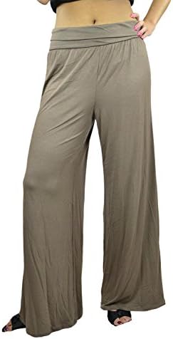 Belle Donne - Women Plus Size Palazzo PantsMocha/XX-Large
