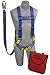 Protecta AB17533 Full Body Fall Protection Harness and 6ft Shock Absorbing Lanyard Combo with Carrying/Storage Bag