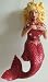 December Diamonds Love 7 inch Gorgeous Blond Mermaid is Holding a Big Red Heart embellished with 