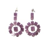 JousJous.com Nickel Free Violet Glittery Rubber My Jelly Squares Dangling Earrings