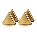 Unisex Stainless Steel Gold Triangle Screw Stud Earrings for Man and Women, 2pcs