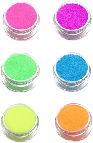 6 Pack of Neon Glimmer Body Art Shimmer Body Glitters