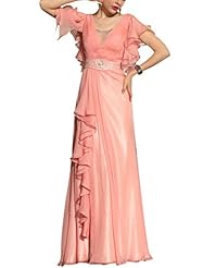 A-line Scoop Neck Natural   Waistline Cocktail Floor Length Sleeveless Chiffon Draped Embroidered  Beaded Pleated Homecoming Dress/Pageant Dress/Prom Dress/Party Dress/Wedding Dress  With Rhinestones