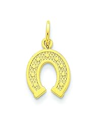 14K Yellow Gold Horseshoe Charm Good Luck Lucky Pendant