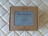 King Size SKY BLUE Certified Pure Organic Cotton 600 TC Thread Count 4 pc. Sheet Set