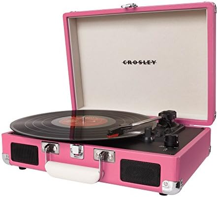 Crosley Cruiser Pink Three-Speed Portable Turntable Bundle with NP6 Diamond Stylus Replacement Needle and Polishing Cloth