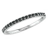 10K White Gold 1/4 ctw Black Diamond Ring w/ Black Rhodium