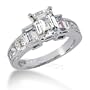 14K White Gold Emerald & Princess Cut Diamond Promise Engagement Ring (2.45ct.tw, HI Color, SI2-3 Clarity)