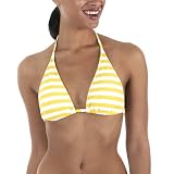 Mossimo Black: Stripe Triangle Swim Top - Yellow