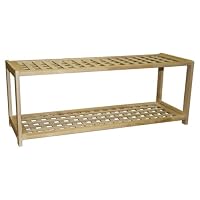 2 Tier Rubberwood Shoe Rack Shelf Storage