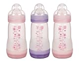 Sassy Baby's Mam 9 oz Bottle for Girl, 3-Pack