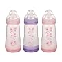 Sassy Baby's Mam 9 oz Bottle for Girl, 3-Pack