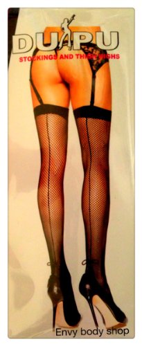 Sexy Lace Garter Belt Style Black Line Fishnet stocking Lingerie 9043