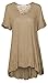 Women's Scoop Neck Short Sleeve Floral Lace Back High Low Plus Size Tunic Top