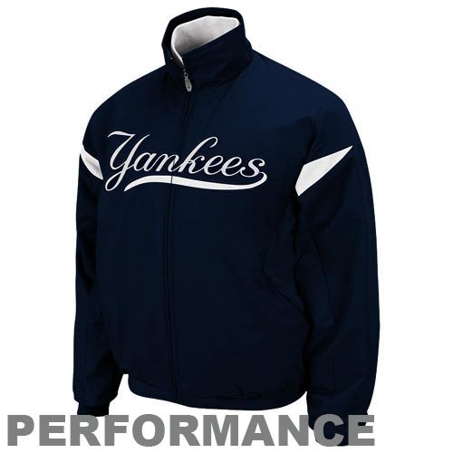 Majestic New York Yankees Ladies Navy Blue Therma Base Triple Peak Premier Full Zip Jacket (Medium)