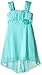 Amy Byer Girls' Sleeveless Glitter Empire with Pleated Hi Lo Hem Dress