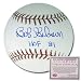 Bob Gibson St Louis Cardinals Hand Signed Rawlings MLB Baseball with HOF 80 Inscription