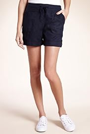 Pure Linen Turn Up Hem Pull On Shorts